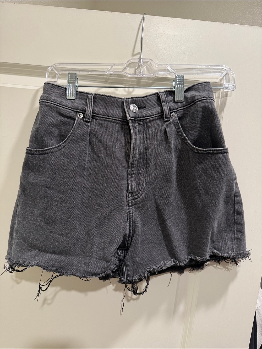 Express Black Washed High-Rise Shorts